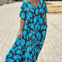 SIBILLA - MAXIKLEID MIT V-AUSSCHNITT – Blau