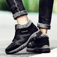 Snovia - Unisex Warme Winterschuhe – Schwarz und Rot