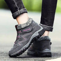Snovia - Unisex Warme Winterschuhe – Grau und Rot