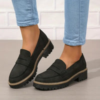 Valeria | Bequeme klobige Slipper für Frauen mit Plattform – Schwarz