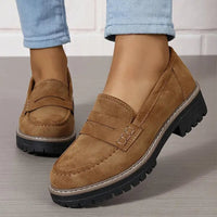 Valeria | Bequeme klobige Slipper für Frauen mit Plattform – Braun