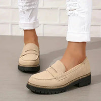 Valeria | Bequeme klobige Slipper für Frauen mit Plattform – Beige
