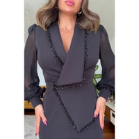 LYDIA | Asymmetrischer Design-Anzug mit Anzugkragen – Schwarz