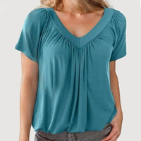 Lisbeth™ Schmeichelhaft Gefaltete Bluse – Grün