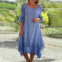 TUGBA - LOCKERES KLEID MIT RUNDHALSAUSSCHNITT – Blau
