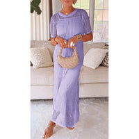 Jenae - Soft-Touch Stufen-Maxikleid – Lila