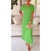 Valesse - Soft-Touch Maxikleid im Lagenlook – Grün