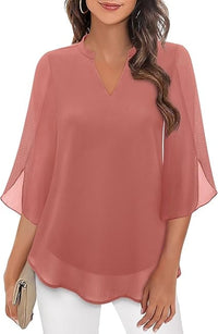 Zanyelle - Weichgriffige, mehrlagige Bluse – Rosa