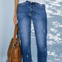 Yarelia - Gerade geschnittene Jeans – Dunkelblau
