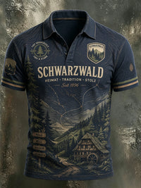 Herrenhemd im Schwarzwald-Stil mit Vintage-Print – als bild