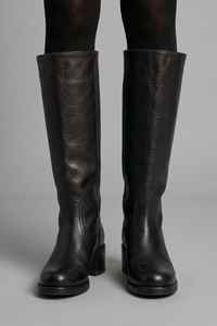 Stefanie | Damen Blockabsatz Wadenhohe Stiefel – Schwarz