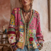 Stefanie | Elegante feine Strickjacke – Rosa