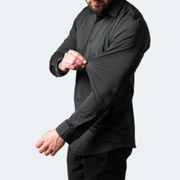 Jonathan | Herren Knitterfreies Stretchhemd – Schwarz