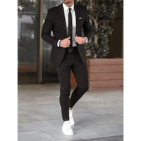 Thomas | Herren Casual Zweiteiliger Zweiteiler Anzug – Schwarz