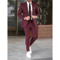 Thomas | Herren Casual Zweiteiliger Zweiteiler Anzug – Rot