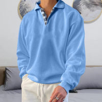 Detlef | Herren Leichter Polo pullover – Hellblau