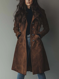 Teresa | Klassischer Vintage Trenchcoat – Braun