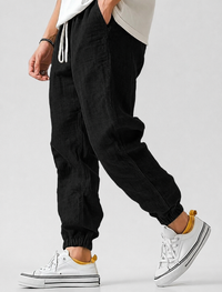 Timo | Herren Jogger Sommerhose – Schwarz