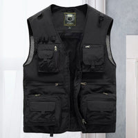 Tobias | Herren Atmungsaktive Outdoor Multitaschen Weste – Schwarz