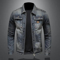 Tobias | Herren Retro Vintage Jeansjacke mit Reißverschluss – Standard