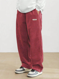 Tom | Herren Weite Baggy Hose Verstellbarer Bund – Rot