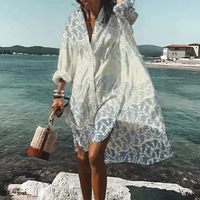 Traudl | Damen Sommerkleid In Midi Länge Mit Print – Hellblau