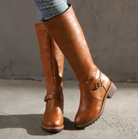 Oda | Damen Lässige Kniehohe Orthopädische Stiefel – Braun
