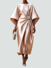 Ute | Damen Elegantes Weiten Ärmeln Abendkleid – Beige