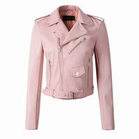 Bikerjacke Damen | Mit Reißverschluss für Alltag und Freizeit – Rosa