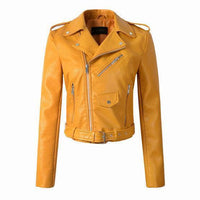 Bikerjacke Damen | Mit Reißverschluss für Alltag und Freizeit – Gelb