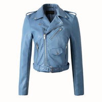 Bikerjacke Damen | Mit Reißverschluss für Alltag und Freizeit – Blau