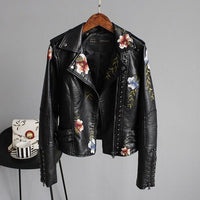 NIXIE - JACKE AUS BESTICKTEM LEDER – Schwarz