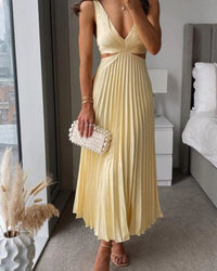 Valentina | Elegantes Abend-Midikleid – Gelb