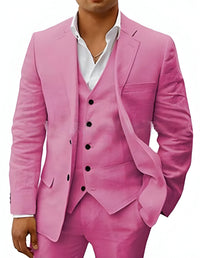 Valerian | Herren Dreiteiler Anzug mit Weste – Rosa