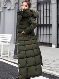 Oliburneia | Damen Elegante Pufferjacke mit Daunen-Baumwollfüllung – Oliv