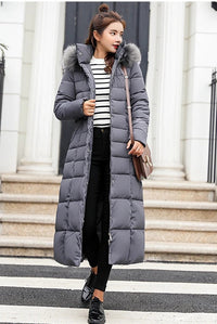 Oliburneia | Damen Elegante Pufferjacke mit Daunen-Baumwollfüllung – Dunkelgrau