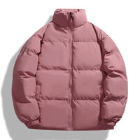 Herrenwinterjacke mit Steppstruktur | Kapuzenform – Rosa