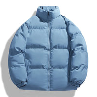 Herrenwinterjacke mit Steppstruktur | Kapuzenform – Hellblau
