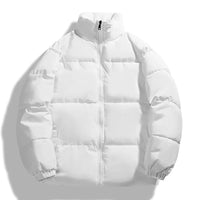 Herrenwinterjacke mit Steppstruktur | Kapuzenform – Weiß