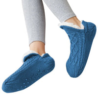 Poielle | Bequeme Winterwarme Plüsch Hausschuhe – Blau