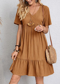 Bora | Figurschmeichelndes Sommerkleid – Braun