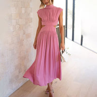 Mallory | Neckholder Ausschnitt Kleid – Rosa