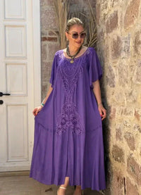 Bettina - Besticktes Kleid – Lila