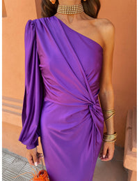 Alaysia  | Elegantes schwarzes Sommerkleid – VIOLETT (Beinahe ausverkauft)