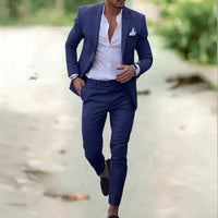 Vincent | Herren Zweiteiliger Anzug Sakko Hose – Marine