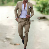 Vincent | Herren Zweiteiliger Anzug Sakko Hose – Sandbraun