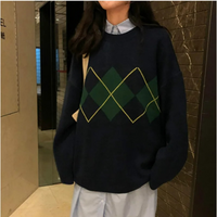 Vintage-Pullover in Übergröß für Damen | Strick – Dunkelblau