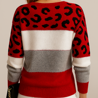Viola | Weicher Strickpullover mit Farbblock – Rot