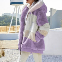 Petra™ | Winterjacke mit Kapuze – Violette Streifen