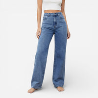 High-Waist Jeans für Damen mit geradem Bein – Dunkelblau